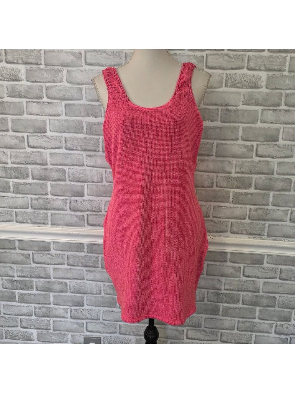Royalty By Maluma Dress NWT Hot Pink Metallic Bodycon Mini Scoop Back XL